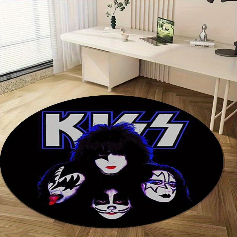 1pc Kiss Band Logo Home Office Outdoor Round Carpet Gift Decorative Rug MatRC2711