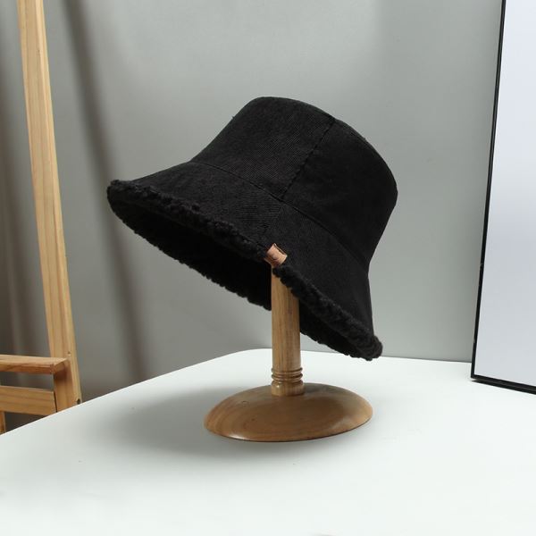 Dámský Elegantní Jednobarevný Oboustranný Klobouk Bucket Podzim/Zima Kašmírová Podšívka Venkovní Neformální Teplý