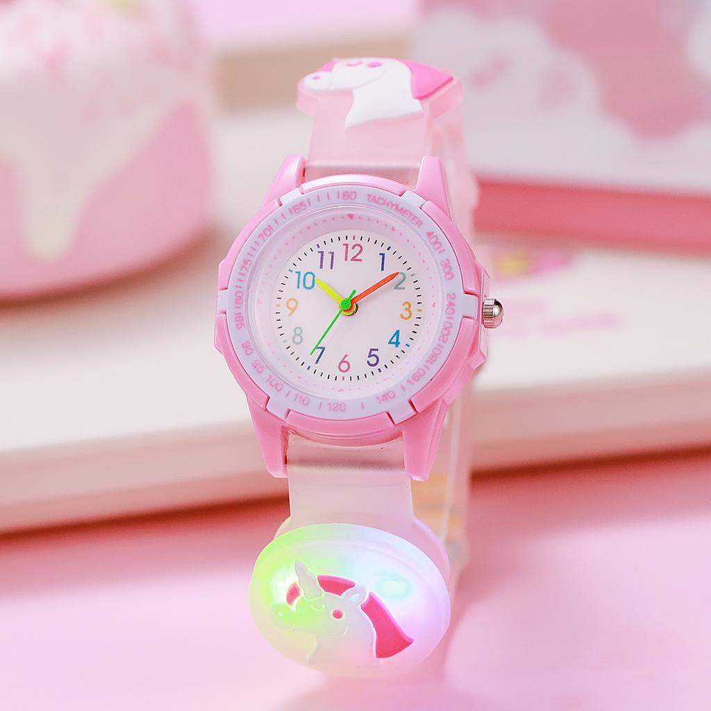 Cartoon Party Unicorn Glow Watch Colorful Hand Scale Quartz Watch for Halloween Christmas Gifts