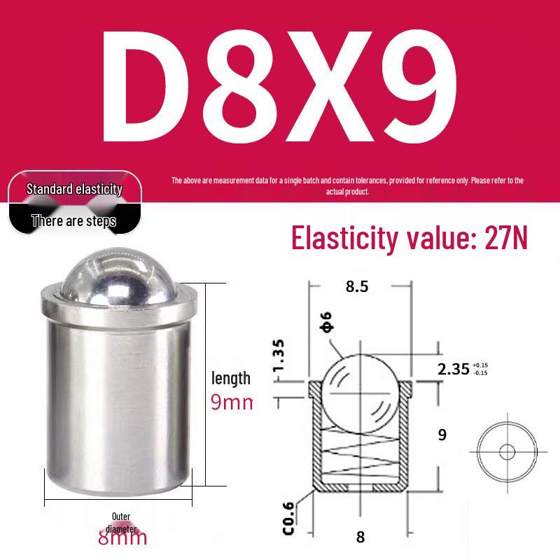 304 Stainless Steel Spring-Loaded Ball Plunger with Limit Screw