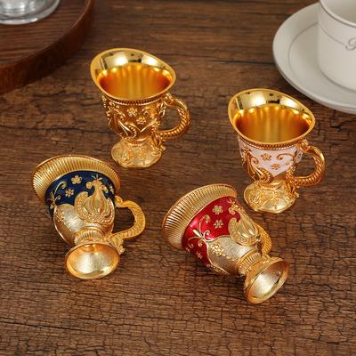 Golden Handle Cup, One Cup Baijiu Cup with Handle, Palace Style, High-end Restaurant Wine Cabinet Decoration Ornament