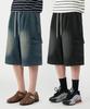 UNTAPPED STUDIO Bermuda Single-Pleat Cargo Denim Half Pants 3 Colors