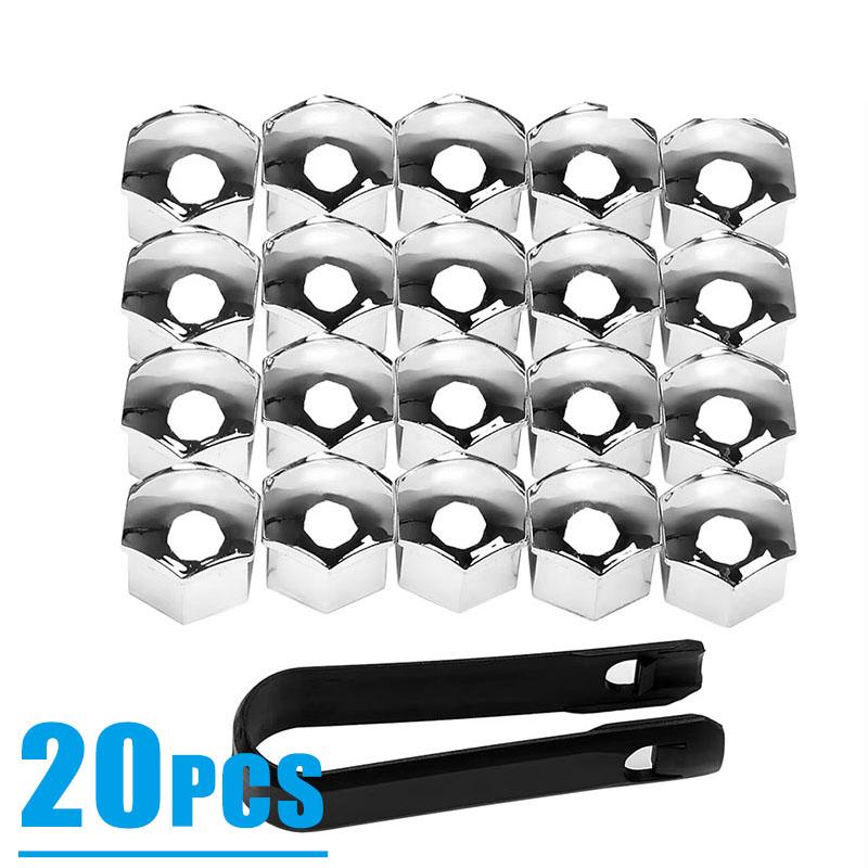 20/40Pcs Car Wheel Nut Caps 17/19/21mm Auto Hub Screw Cover Black Plastic Anti Dust Car Wheel Nut Bolt Covers Tire Accessories