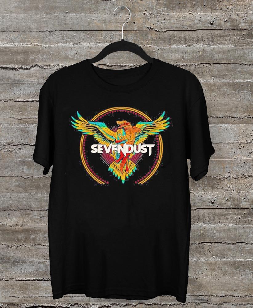 Rare Sevendust Band Short Sleeve Cotton Black All Size T-Shirt Unisex T-Shirt XXXL