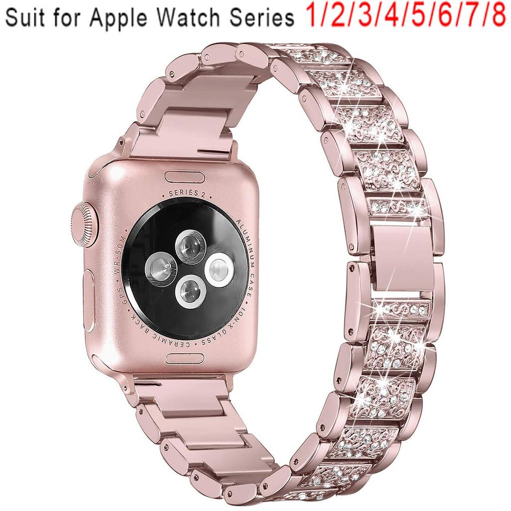 Diamant Bling Armband für Apple Watch Armband 40mm 45mm 44mm 41mm 42mm 38mm Metallarmband für IWatch Serie 8 7 SE 6 5 4 Damen Armband