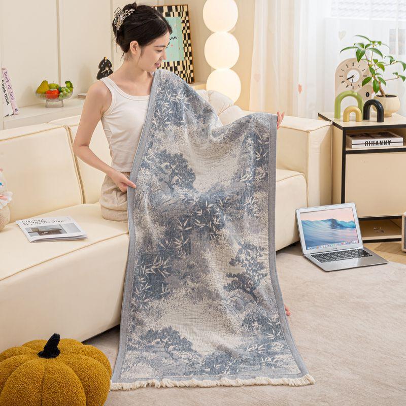 Tassel Cotton Cotton Jacquard Four-Layer Washable Multi-functional Bath Towel Household Dormitory Bath Towel