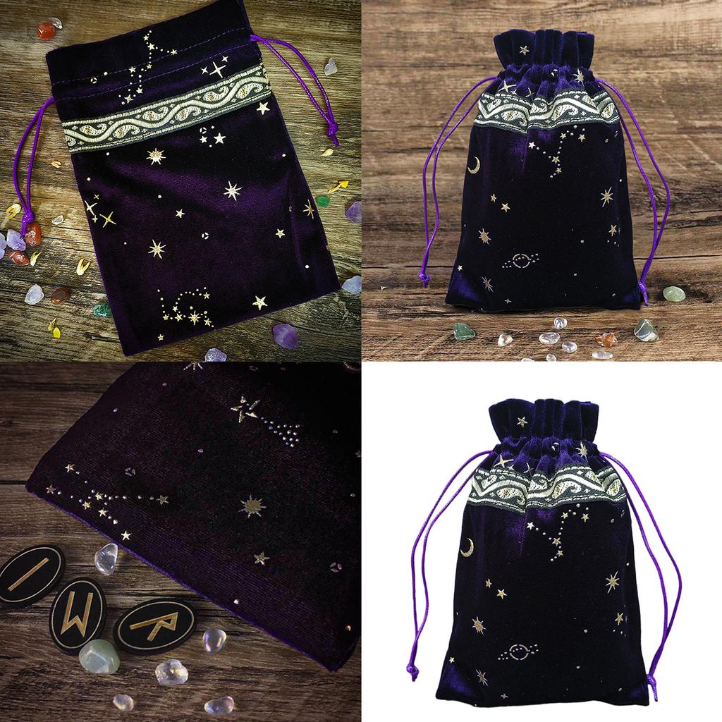 Velvets Tarot Rune Bag Dices Drawstrings Bag Jewelry Pouches Organizers Hand Gift Bag for Storing Board Game Card