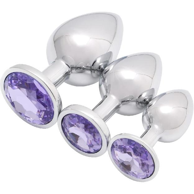 Akstore 3 Luxury jewelry design fetish butt plug(Pink)