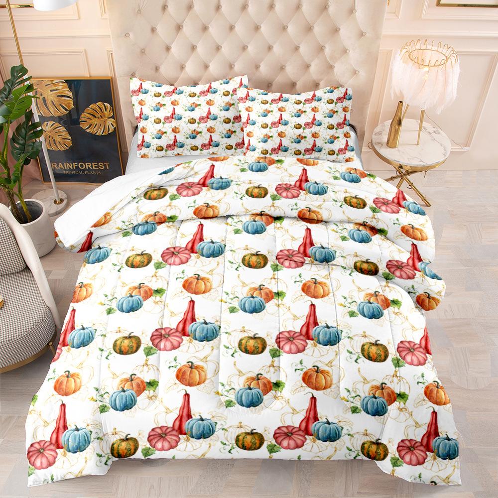 Halloween Duvet Cover Set Pumpkin Lantern Pattern Comforter Cover King Queen Size for Kids Boys Girls Gift Polyester Bedding Set