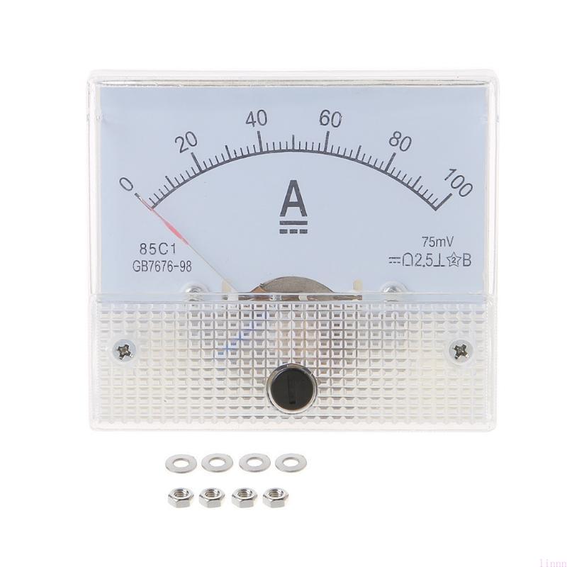 Compact Ammeter Analog Amp Meter Gauge Rectangle Panel Meter Current Tester 1A/2A/30A/50A/100A/100ma for Industrial