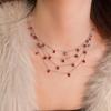 Fashion Crystal Tassel Necklace Light Luxury Rhinestone Jewelry Water Drop Shining Choker  Women
