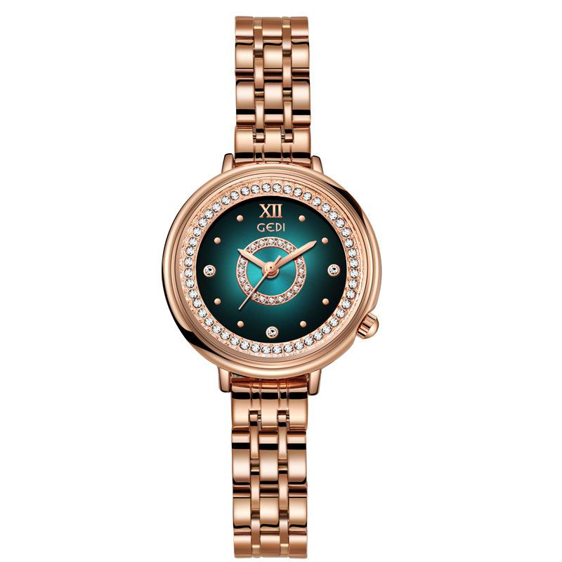 Fashion Light Luxury Gypsy Full Diamond Ladies Alloy Waterproof Quartz Stainless Steel Watch