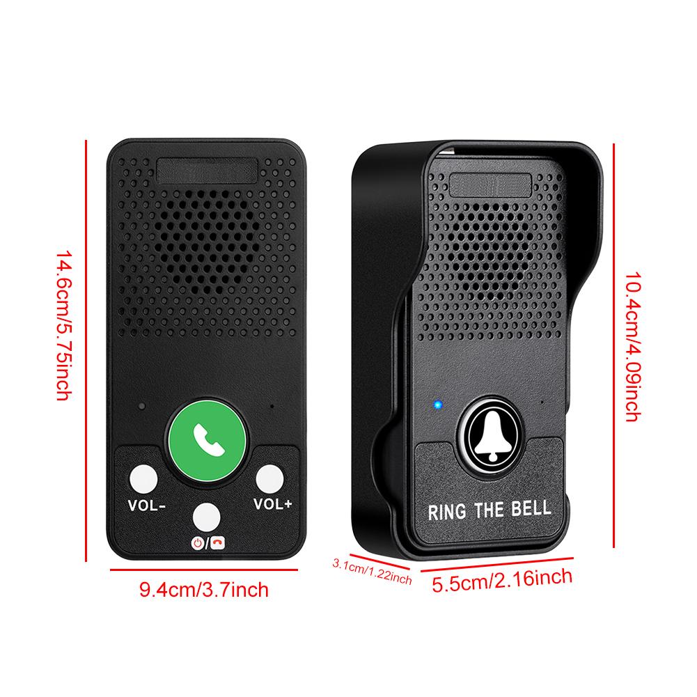 Wireless Doorbell Rechargeable Battery Hands Free Full Duplex Intercom Door Bell Waterproof One Press To Talk for House Office