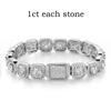 Smyoue 4/5/6.5mm Full Diamond 100% Real Moissanite Bracelets for Men Women Classic Luxury Bangles Pure 925  Silver Chain