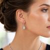 Opal Earrings with Micro Pave Cubic Zirconia Leverback Closure Copper Base with Platinum Plating Durable Design for Everyday Wear