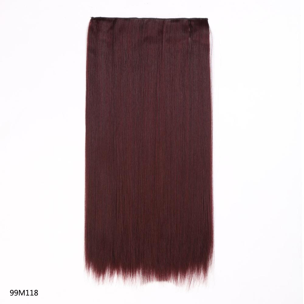 Synthetic Hair Extension Clip Ins One Piece With 5clips Long Straight Hair Brown Blonde Color For Women Daily Use