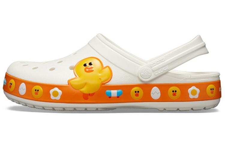 Crocs Classic Clog Line Friends Beach White Yellow Unisex Sandals White Yellow 205791-100 41-42