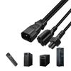 Y Splliter Power Cord IEC320 C14 Plug 3-Prong Male Power Cable Cord Power Adapter C14 To C5 + 5-15R Female Socket