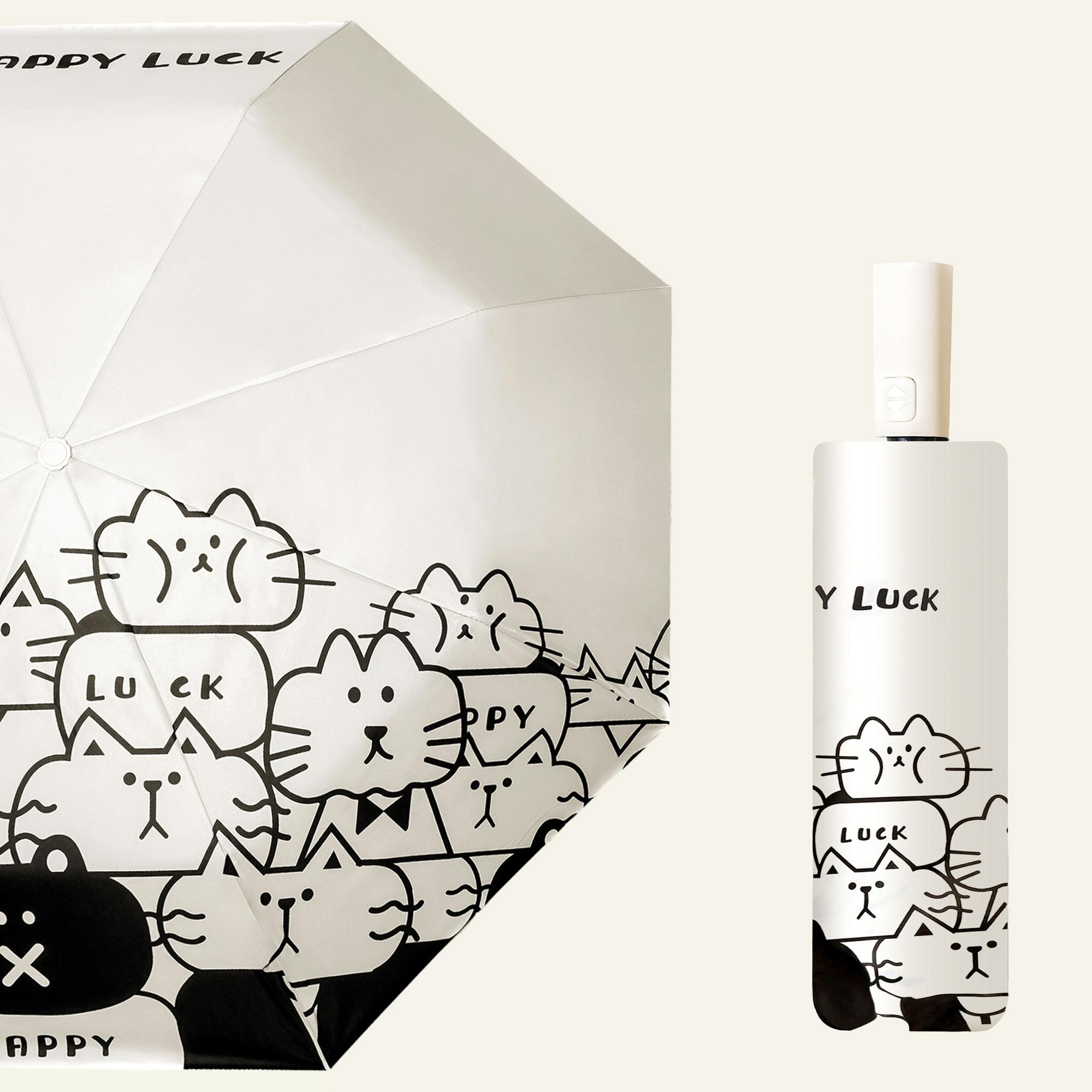 

Новый полностью автоматический милый зонт-кошка - 8 спиц, двойного назначения для солнца и дождя, водонепроницаемая ткань 190T, уличный солнцезащитный козырек для мужчин и женщин