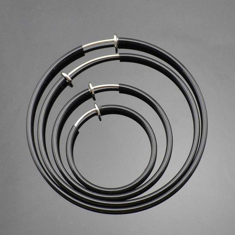 1 pair Women Rounded Big Earrings Spring Clip On Nose Ring Hoop Lip Ring Helix Ring Hoop Fake Ear Ring Accessories