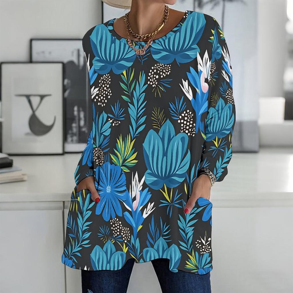 Women V Neck Plus Size Long Sleeve Blouse Soft Loose Tops For Daily Leisure Outfits