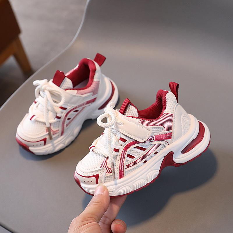Boys Shoes Sneakers Mesh Breathable 2025 Summer New Children's Sports Dad Shoes Single Net White Shoes Girl