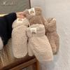Cute Women's Winter Lamb Wool Lined Neck-Hanging Warm Gloves