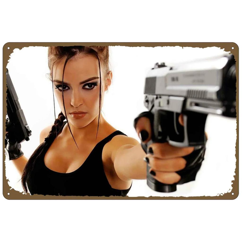 Pinup Bikini Girl Metal Tin Signs Wall Decoration Plaque Vintage Art Poster Iron Painting for Man Cave Home Cafe Garden Club Bar