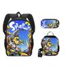 Jet Warrior Splatoon3 School Bag Polyester Backpack Children'S Backpack Satchel Pencil Case Three-Piece Set
