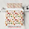 3-piece Christmas Cute Gingerbread Man Pattern Print (1 duvet cover+2 pillowcases, no core) Comfortable Bedding Set