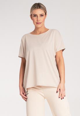 Asymmetrical T-shirt - Women' T-shirt - Beige Women' T-shirt M1164 Universal