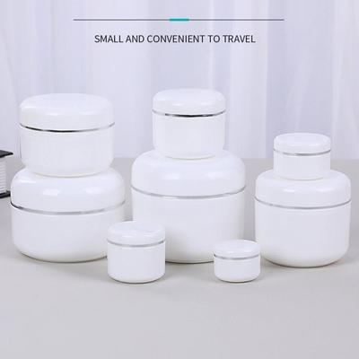 White Refillable Bottles For Travel Face Cream Lotion Cosmetic Container Plastic Empty Makeup Jar Pot 10/20/30/50/100/150/250G