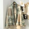 Double-Sided Women's Winter Ink Painting Snood: Imitation Cashmere Scarf for Air-Conditioned Rooms.