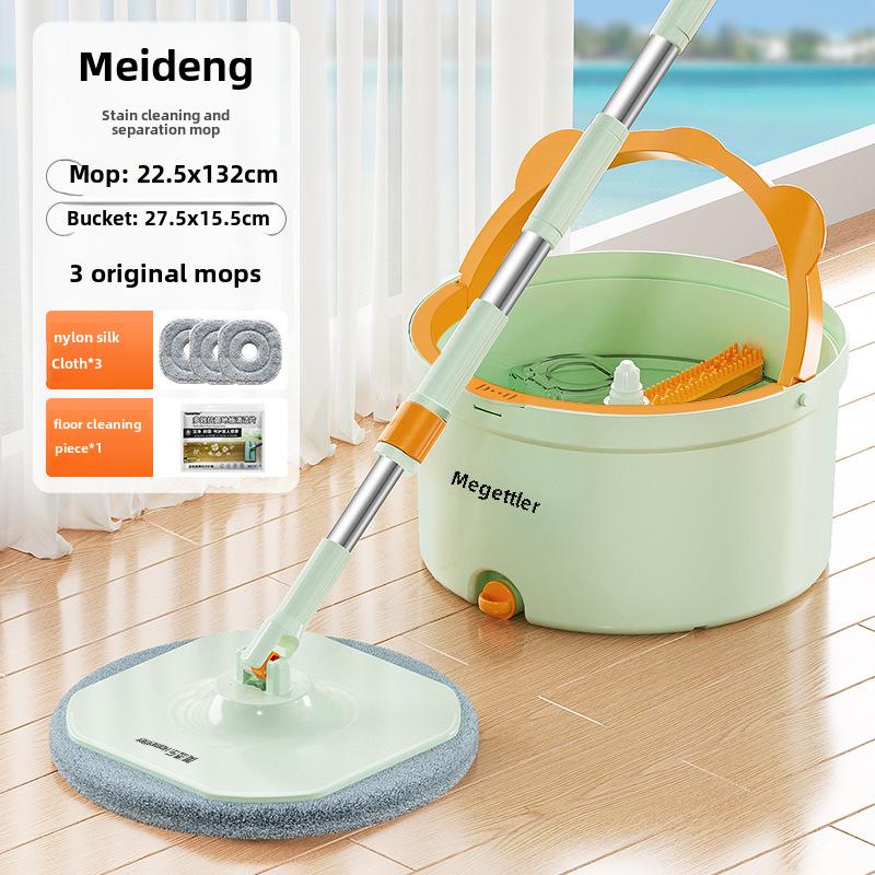 Hands-Free Spin Mop: Wet & Dry Flat Mop with Bucket - Water-Absorbent, One-Wipe Clean for Home