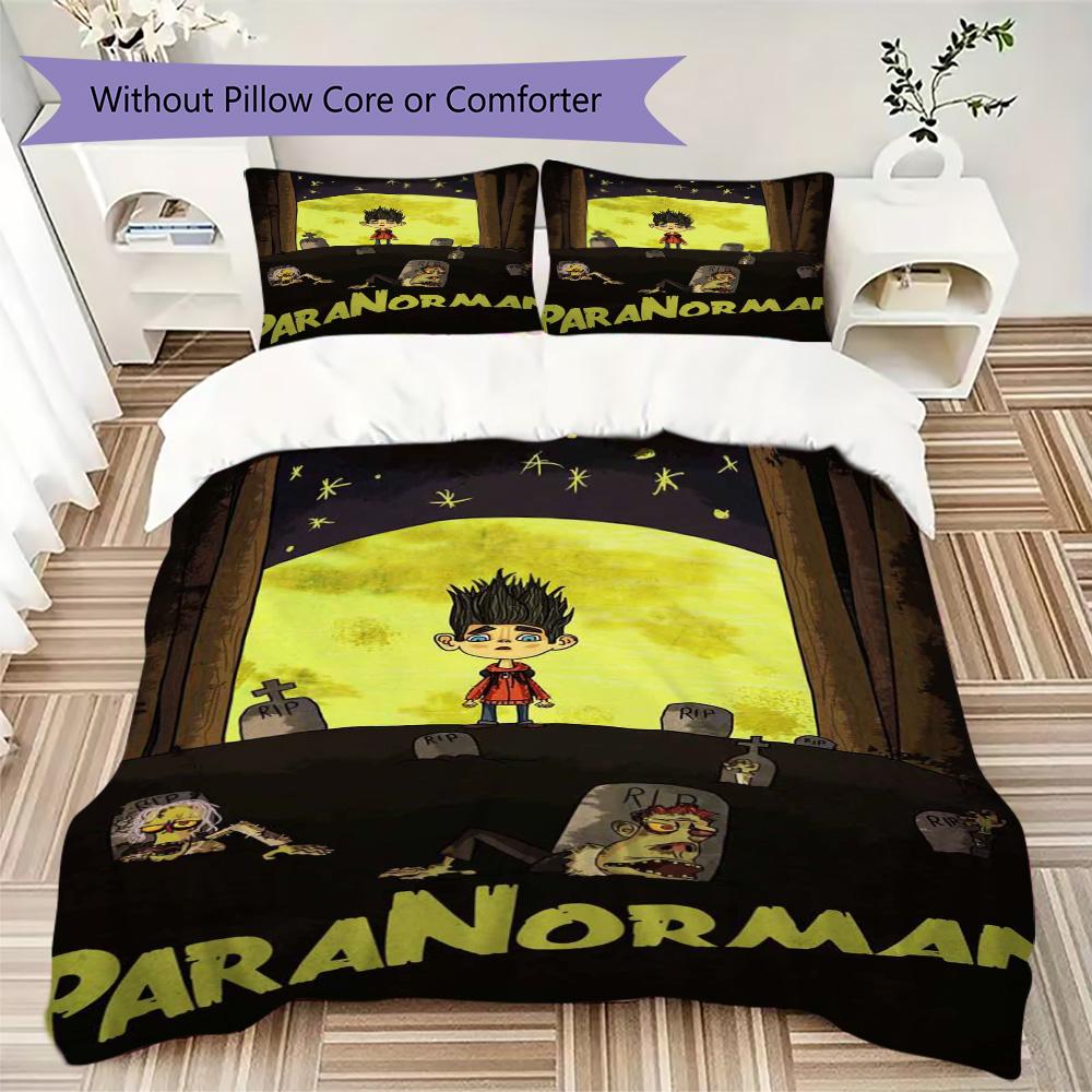 ParaNorman Pattern Bedding,Quilt Set Quilt Cover Pillowcase Home Birthday Gift (1*duvet cover+2*pillowcase,without core)DSJT0925366