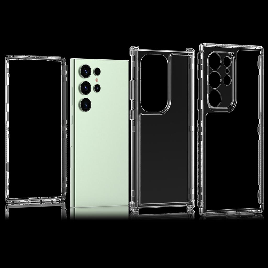 Für Samsung Galaxy S24 Ultra Hülle Acryl+TPU Handyhülle 3-in-1 Klar