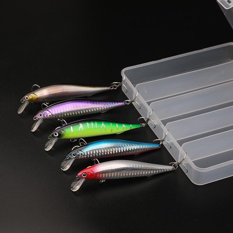 

5-Piece Minnow Lure Set with Fixed Gear System, Great for Long Casting, Surface Rattling in Freshwater Fishing