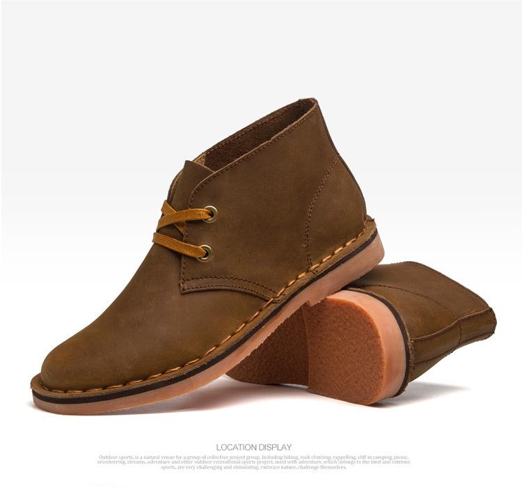 Stivali in pelle Stivali alti corti da uomo stile britannico con pile Calzature da lavoro Scarpe da uomo Stivali desertici