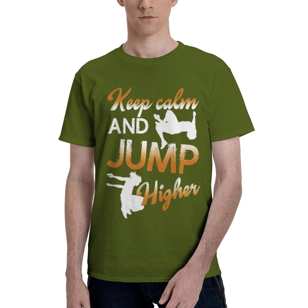 Keep Calm And Jump Higher Mens T Shirt Parkour Unique Tees Short Sleeve Crew Neck 100 Cotton Summer Tops TShirt