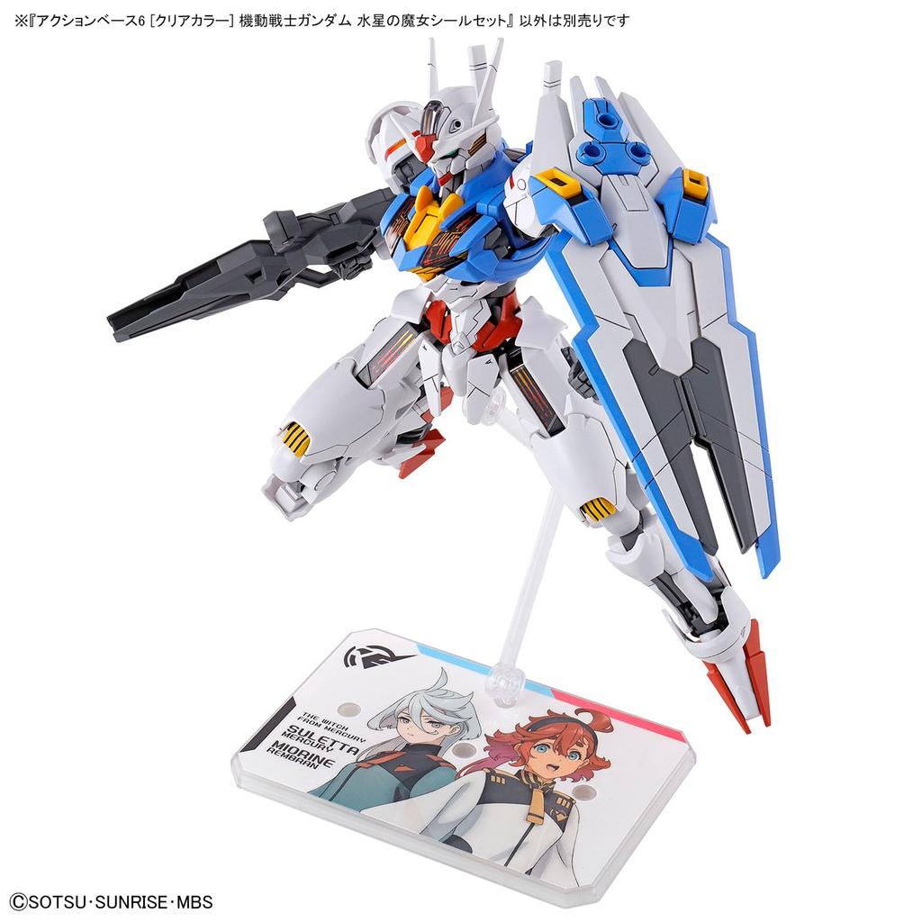 BANDAI SPIRITS Action Base 6 Mobile Suit Gundam Witch of Mercury Seal Set Color Coded Plastic Model Made of Plastic [Clear Color]