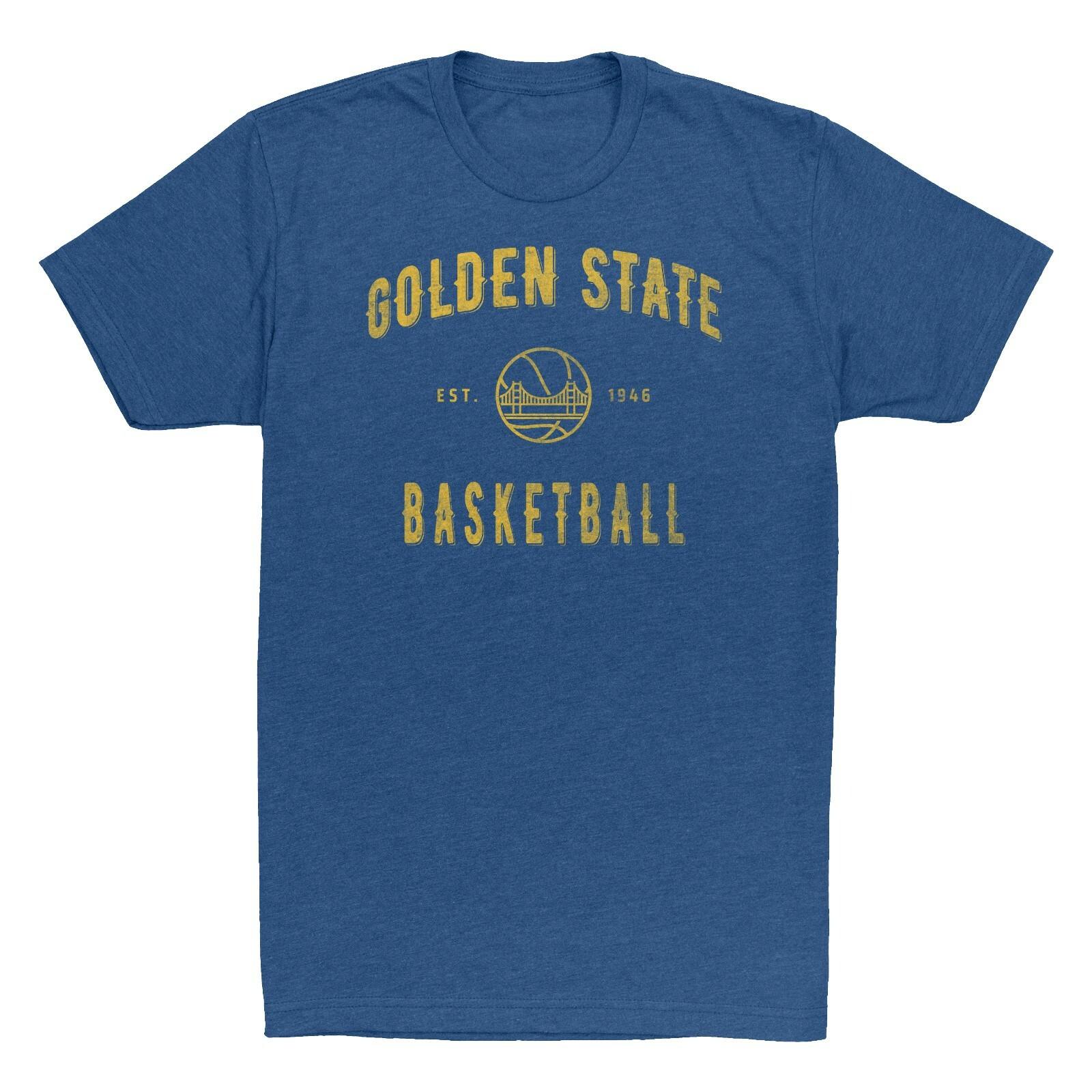 Vintage Golden State Basketball T-Shirt, Distressed Warriors Short Sleeve Shirt S