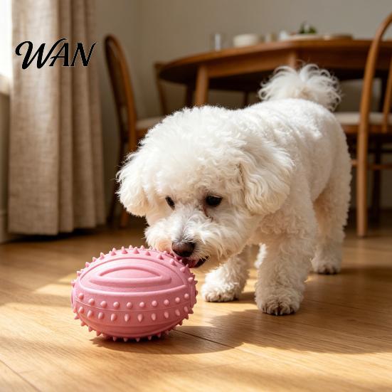 Raised Texture Dog Toy Teething Toys with Spike Teeth Cleaning Ball Bite-Resistant Rugby Interactive With Sound for Small Medium Large Dogs