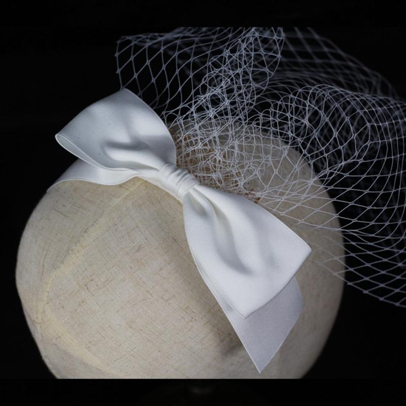 Decorative Fascinator Veil for Women 1920s Flapper Veil Headpiece Mesh Hair Clip Tea Party Hat Headpiece Wedding
