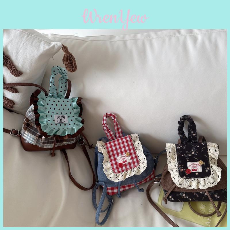 Minimalist City Style Lace Trim Backpack With Breathable Design For Teens