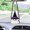 Decorative Car Mirror Accessory Rearview Crochet Hanging Decoration Knitting Grim Reaper Ghost Handmade Wool Pendant Moon Star Snowman Ornament