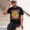 Modell Lustige Hähnchennuggets Vintage Grafik T-Shirt Damen Herren Hip Hop Gothic T-Shirt Komfort T