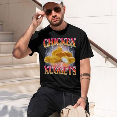 2026 New Model Funny Chicken Nuggets Vintage Style Graphic Tshirt Unisex Unisex Hip Hop Gothic T Shirt Comfort Tshirts Graphic T S