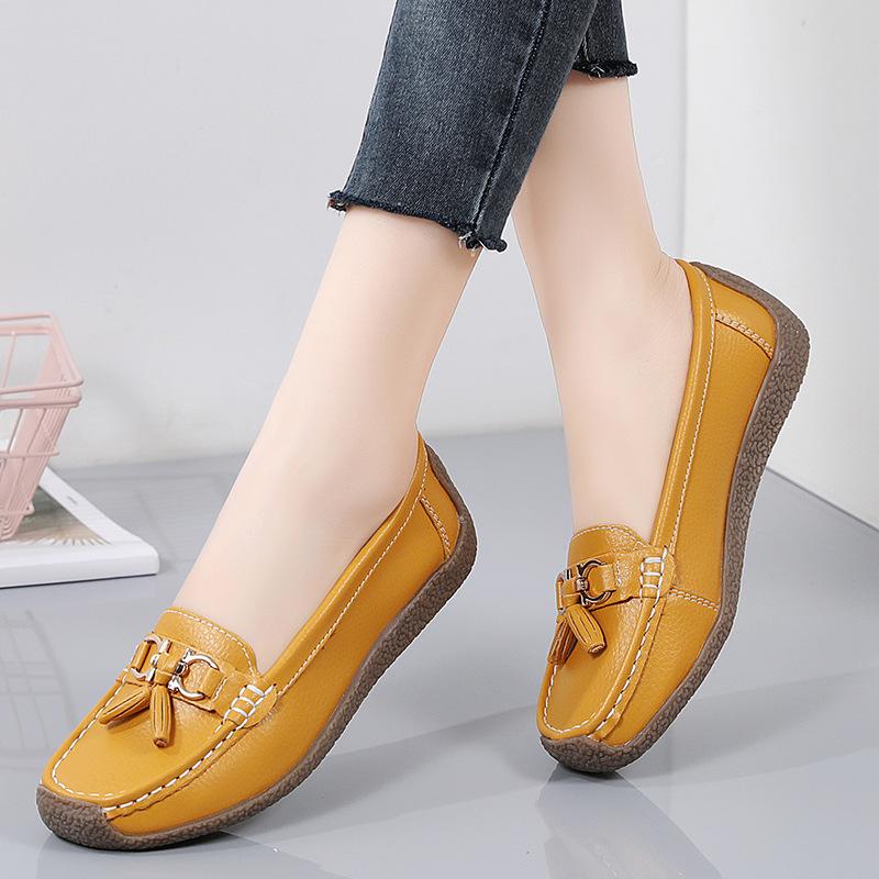 

Женские пенни-лоферы из искусственной кожи, классические мокасины, повседневные, удобные, легкие, прогулочные туфли на плоской подошве, для вождения, женские туфли-лоферы 41 жёлтый