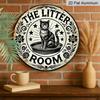 2D Flat, 1pc Printed Round Aluminum Decorative Sign with a Cat Theme, Measuring 20×20 CM (7.87×7.87 Inches), Perfect for Areas Where Cats Are Kept At
