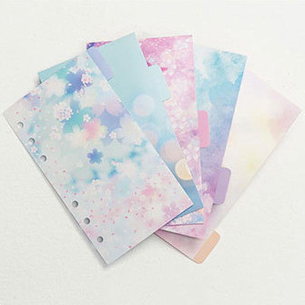 A5 A6 Notebook Divider Index Loose Leaf Separator Page Cherry Blossoms Style Binder Index Page